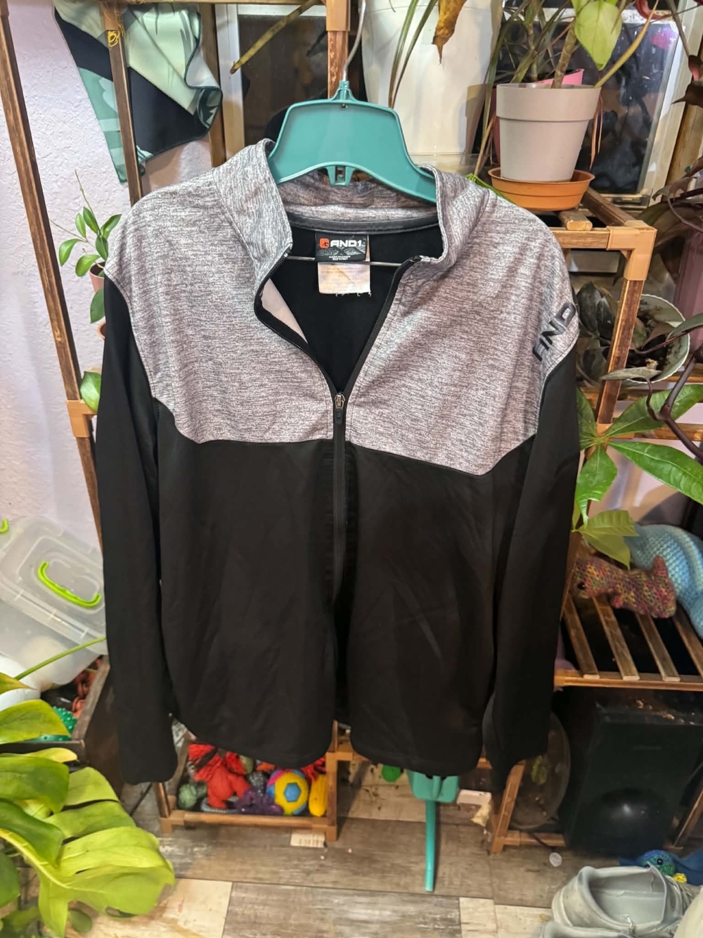 AND1 Men's Black & Heather Gray Full-Zip Jacket